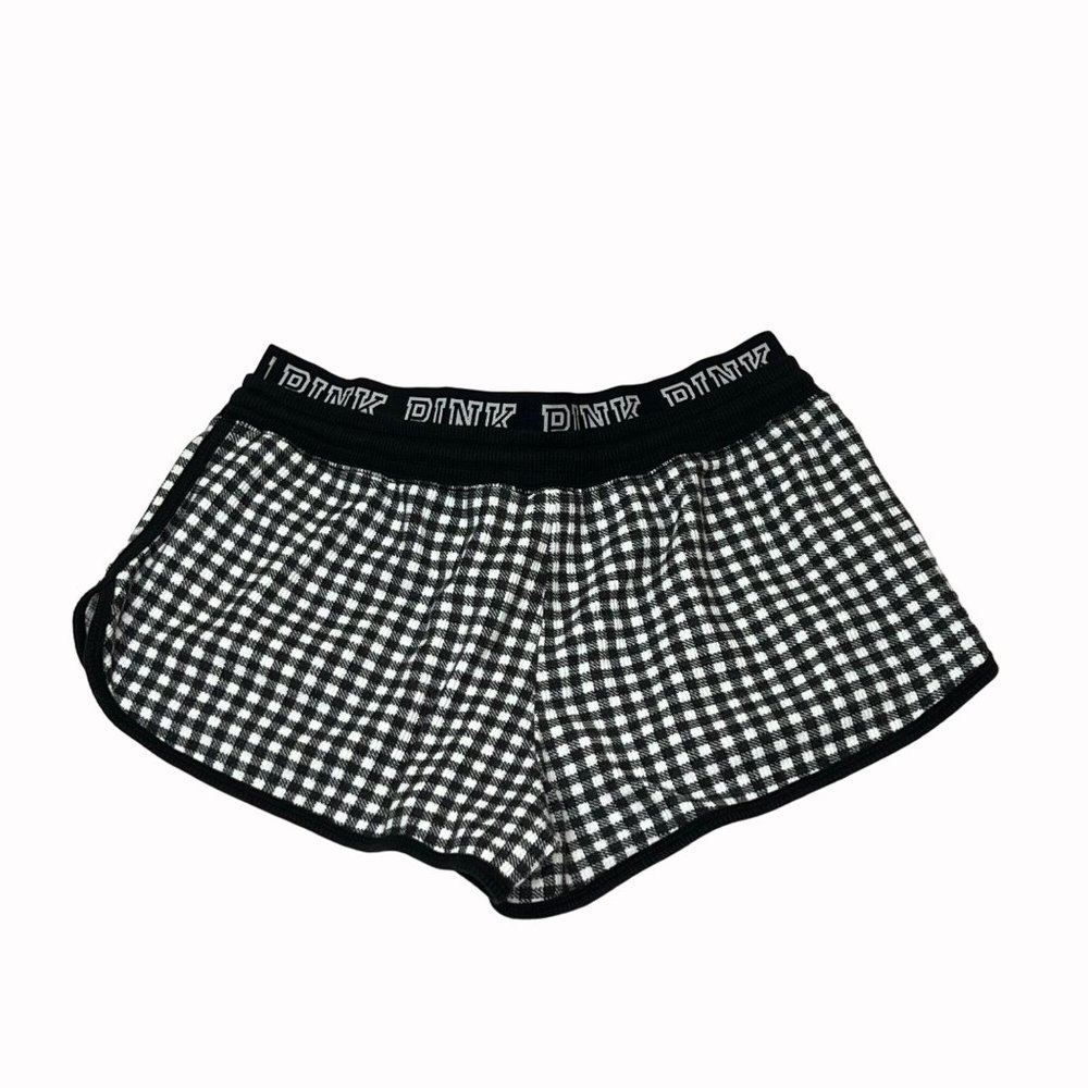 Victoria's Secret PINK Women's Sleep Short Small Black White Buffalo Plaid Check - Picture 6 of 9